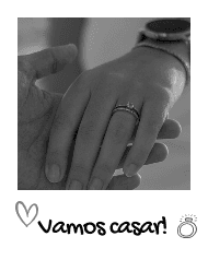 Polaroid com fotografia e texto Vamos casar